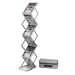 Porta depliant deflecto de36100 argento 6 scomparti