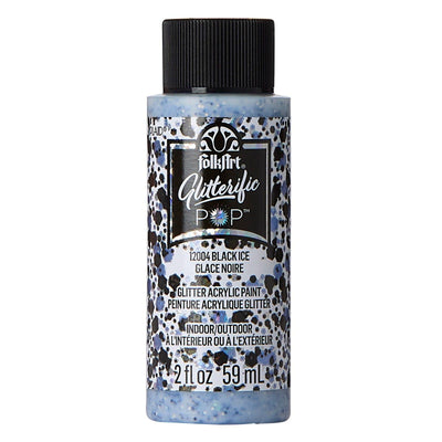 Folkart • glitterific pop acrylic paint black ice 59ml