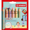 Lápices Stabilo Woody 3in1 - 6 colores + lápiz Sharper