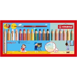 Lápices Stabilo Woody 3in1 - 18 colores + tambores de lápiz