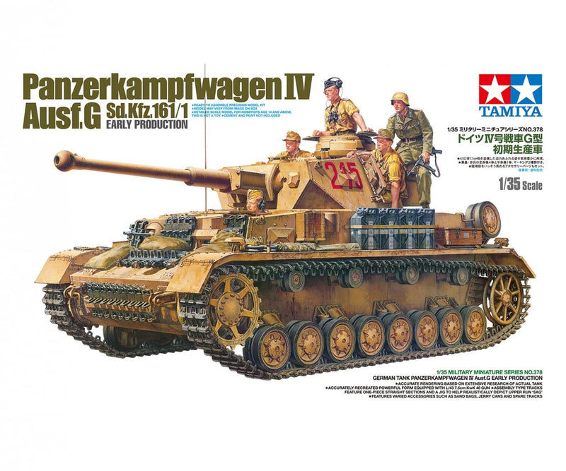 Maqueta de vehículos militares Tamiya - 35378 Panzerkampfwagen IV Ausf. g sd.kfz. 161 1 prod. temprana. plástico - 1:35 - modelismo