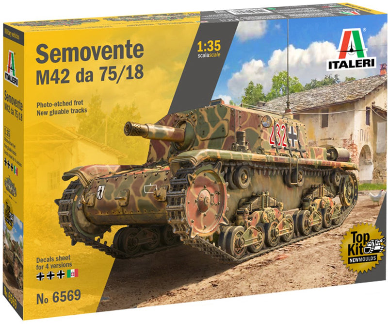 Italeri model kit veicoli militari - 6569 semovente m42 da 75 18mm plastica - 1:35 - modellismo