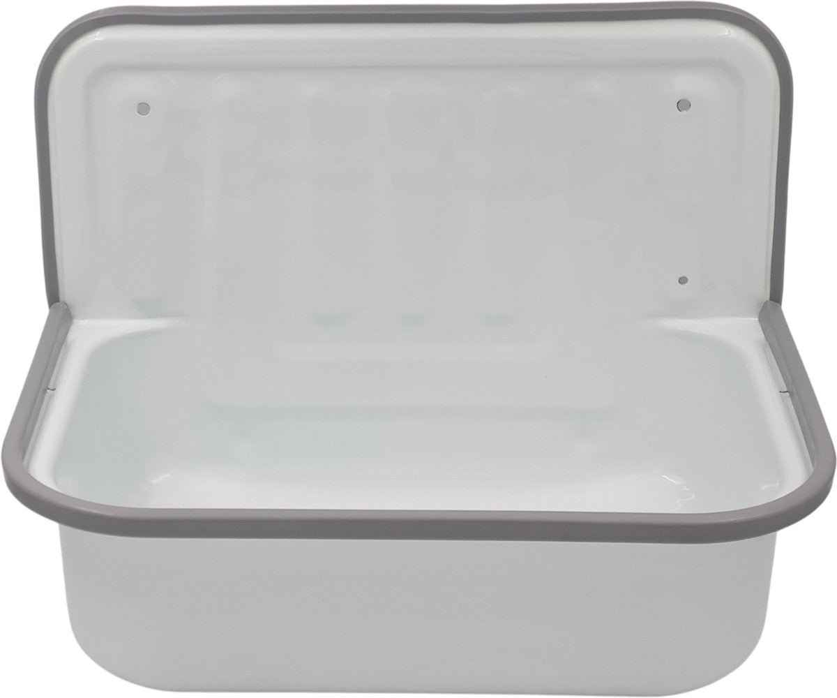 Plieger uitstortgootsteen - uitgietbak - met sifon, plug ketting - wit - 50.5cm x 33cm