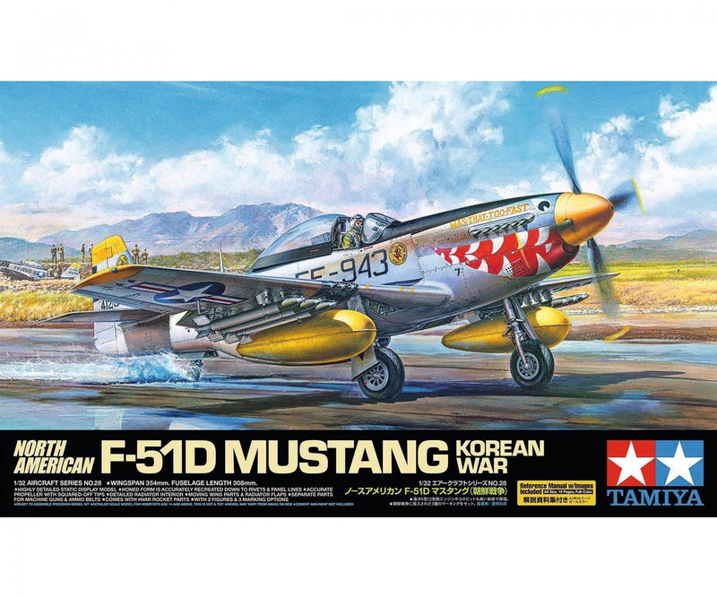 Tamiya model kit veicoli militari - 60328 f-51d mustang korean war plastic - 1:32 - modellismo