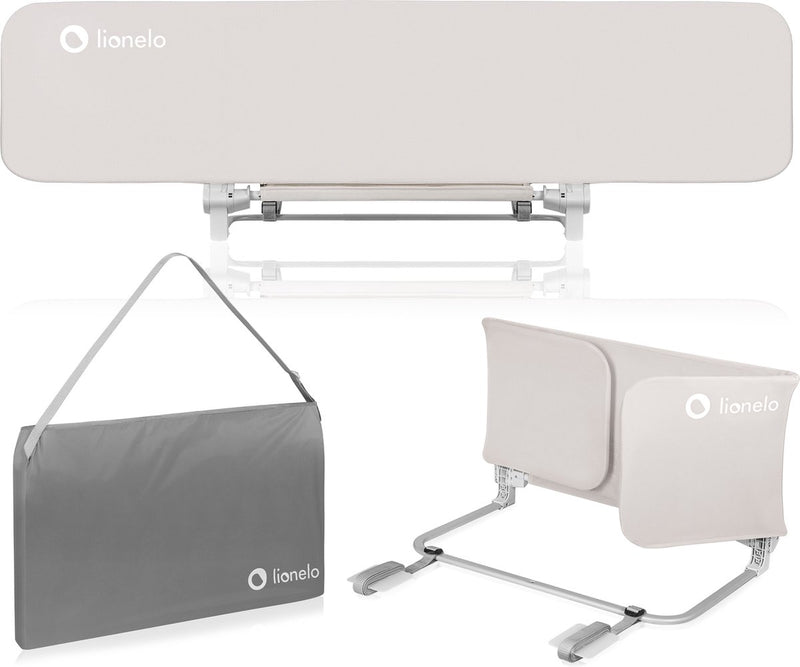 Lionelo lora - sponda letto xl - portatile pieghevole - extra lunga 150 cm - installazione facile - universale - materiale di alta qualità