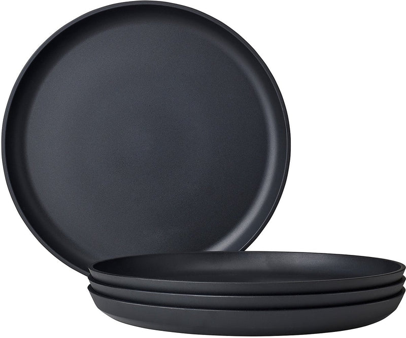 Plato de desayuno mepal silueta - 4 piezas - platos de camping - negro nórdico