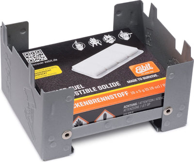 Fornello tascabile con bruciatore Esbit s - compatto - inclusi cubi da 16x5 gr - acciaio zincato