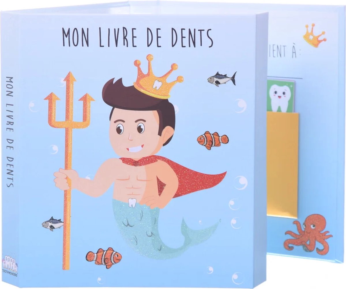 Toothwonders - le triton - libro de colección de dents avec fermeture magnétique