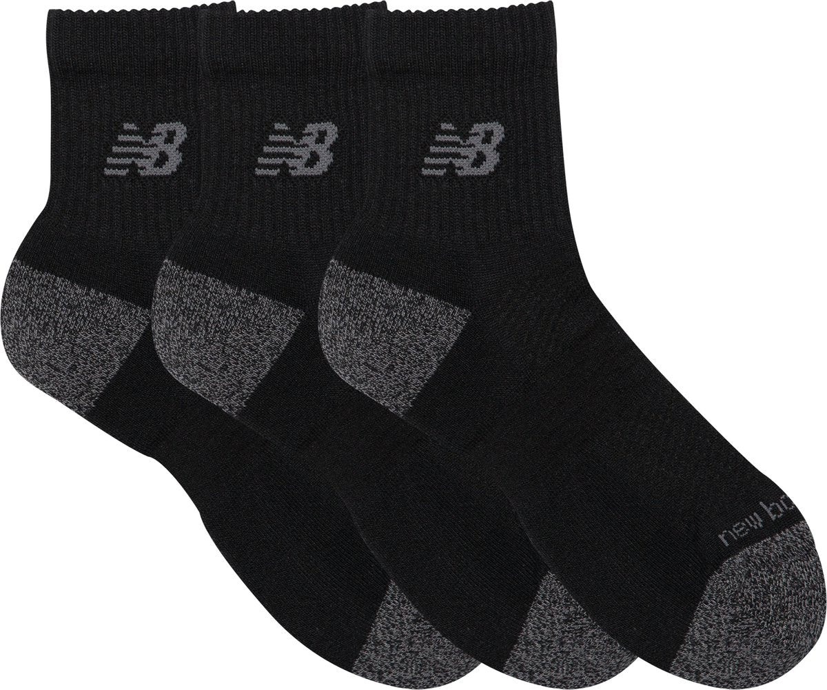 Calzini sportivi unisex New Balance Active QTR, confezione da 3 - neri