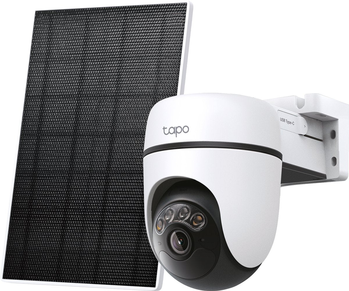 Kit telecamera di sicurezza da esterno Tp-link tapo c610 con pannello solare - 2k 3mp - ip65 - rilevamento ai -telecamera wifi