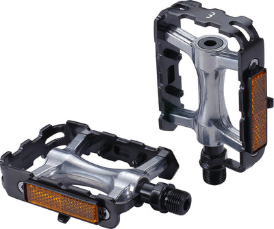 Bbb cycling classicride 2.0 bicycle pedals city bike, MTB e-bike pedal - universal - durable platform pedals with reflectors - black - bpd-17b