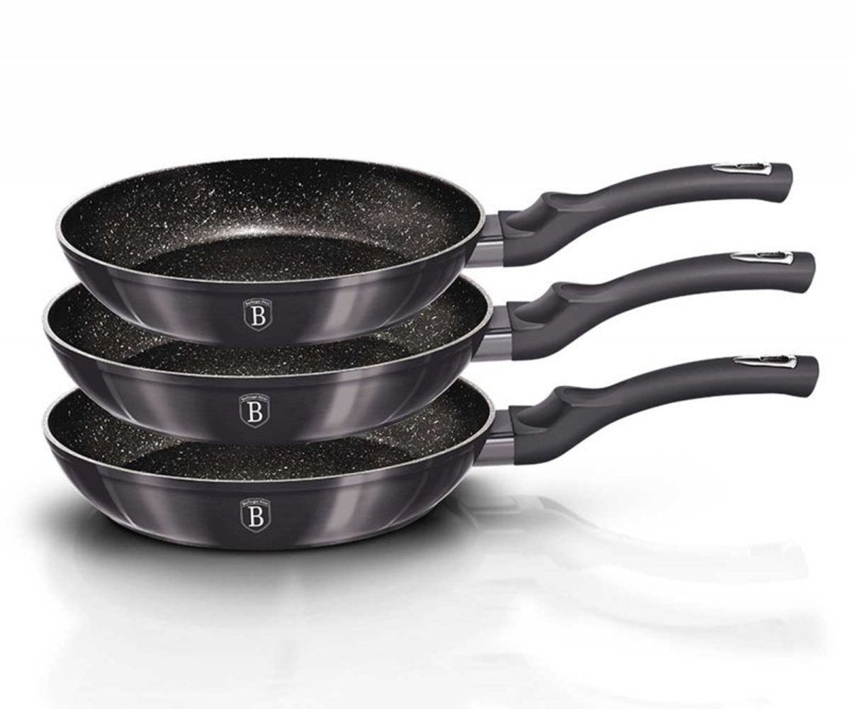 Berlinger haus carbon pro serie - pannenset - granieten coating - ø20, ø24, ø28 cm