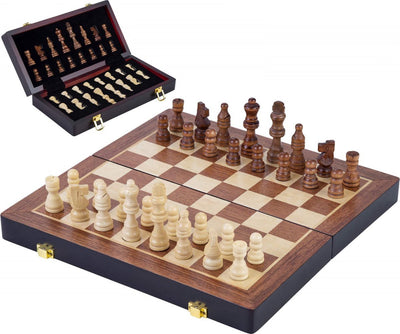 Gioco di scacchi pieghevole in legno di base 38.5x38.5x5.8 cm