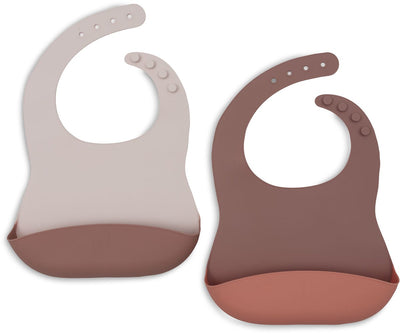 Bavaglini Jollein in silicone - 2 pezzi - tonalità cipria