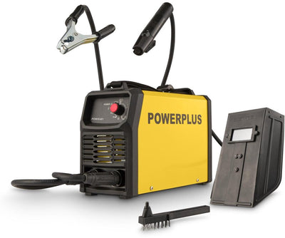 Soldadora eléctrica powerplus powx481 - 10a - 160a corriente de soldadura con martillo de soldadura con cepillo de acero