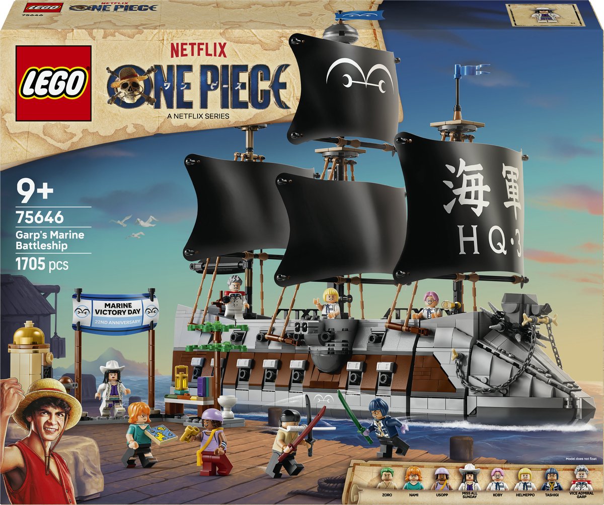 Lego One Piece La Corazzata dei Pirati Garp, giocattoli per bambini 75646