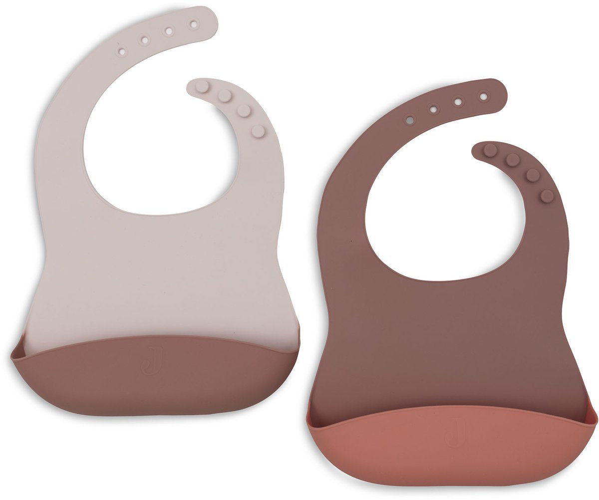 Bavaglini Jollein in silicone - 2 pezzi - tonalità cipria