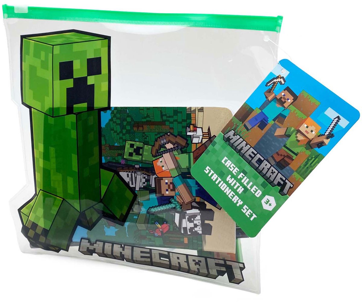 Estuche con forma de Minecraft lleno