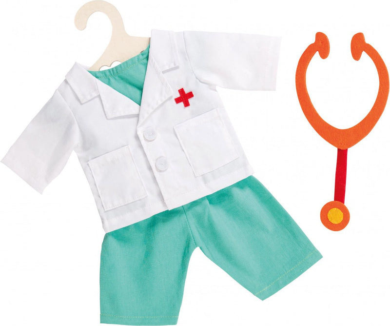 Atuendo de doctor de muñecas Heless con estetoscopio, 28-35 cm