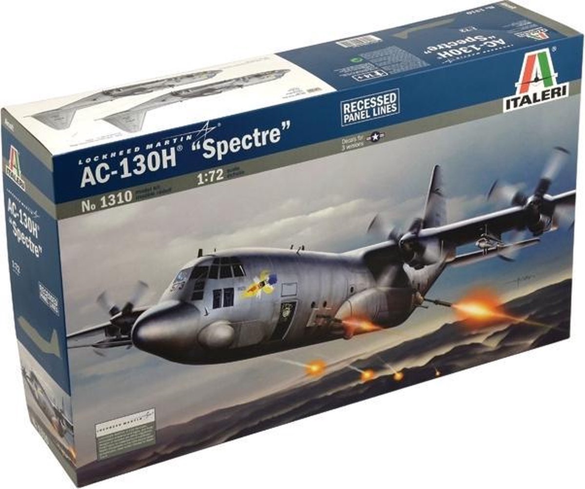 Italeri model kit veicoli militari - 1310 ac-130h spectre plane plastica - 1:72 - modellismo