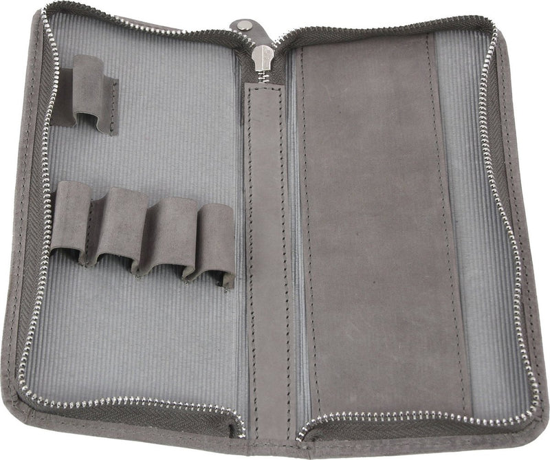 Astuccio portapenne Alassio - pelle cacciatore - grigio - ju-2639