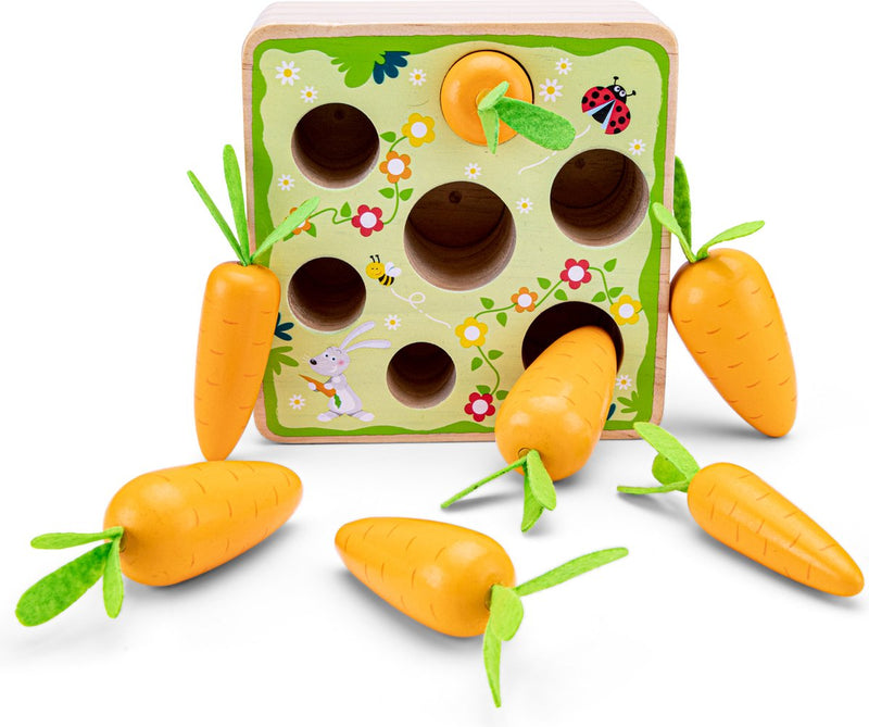 Woet ® gioco di carote in legno - prendi e ordina le carote - FSC - imparare a ordinare per forma e dimensione - gioco di forme - gioco di smistamento - giocattoli educativi Montessori - da 2 anni