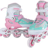 Street rider inline skeelers roze groen verstelbaar, maat 37-40
