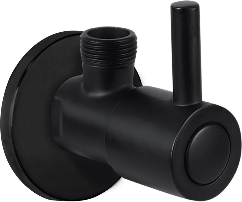 Válvula de esquina Differnz negro mate - con roseta - grifo para inodoro