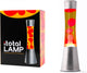 Lampada lava I-total - lampada lava - lampada d'atmosfera - 40x11 cm - vetro alluminio - 30w - giallo con lava rossa - grigio argento - xl2349