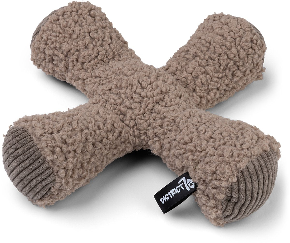 District 70 Ziggy – morbido giocattolo per cani con cigolio e crepitio – tortora – ø30 cm