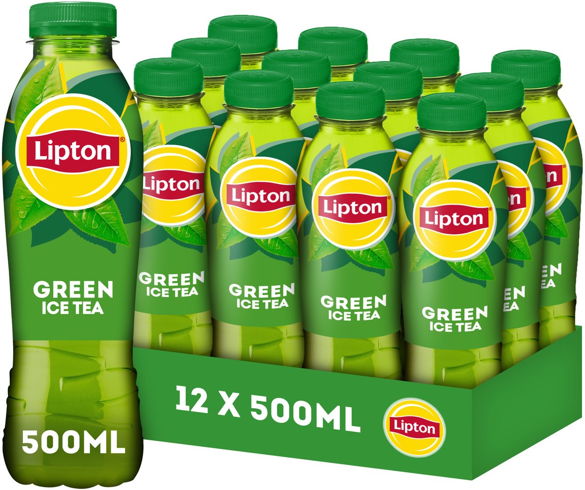Bottiglia verde di tè freddo Lipton - originale - a basso contenuto di zucchero - 12 x 500 ml - confezione risparmio