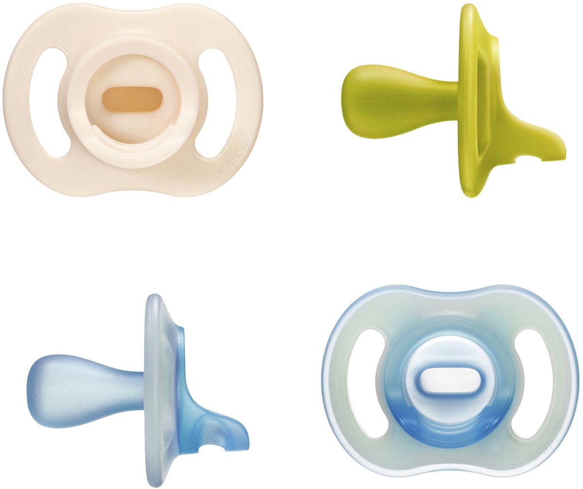 Ciuccio Tommee Tippee ultraleggero per giorno e notte - 6-18 mesi - set da 4 - ciuccio monopezzo che si illumina al buio