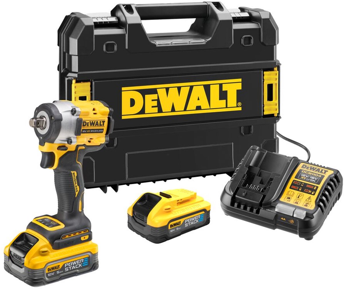Dewalt DCF921H2T-QW - Avvitatore a percussione a batteria senza spazzole 18V XR | con anello di attrito | 1 2 | 2x stack di alimentazione da 5,0 Ah | in tstak dcf921h2t-qw
