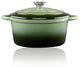 Alpina braadpan stoofpan - gietijzer emaille - 3,8 liter - d24 cm - groen - voor stoofpotten stoofvlees