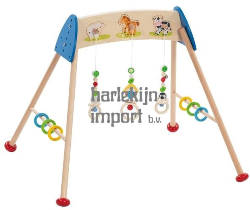 Goki Wooden Baby Gym Animales de granja con sonido