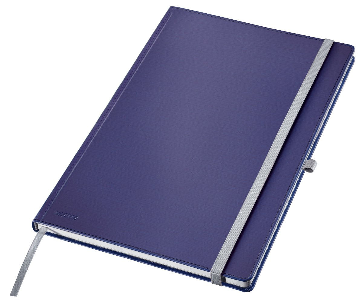 Quaderno stile Leitz A4 a righe - con copertina rigida - carta da 100 grammi - blu titanio