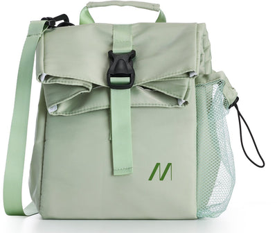 Borsa termica Muitomas 15 litri - isolamento termico - uno scomparto centrale - tasca laterale per bottiglia - tracolla regolabile - verde