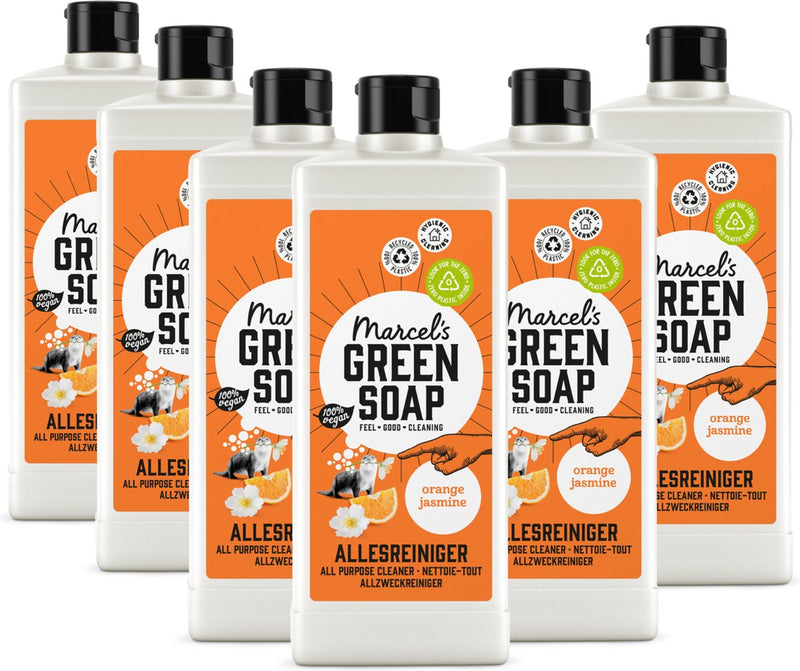 Detergente multiuso per sapone verde Marcel's - gelsomino arancione - 6 x 750 ml
