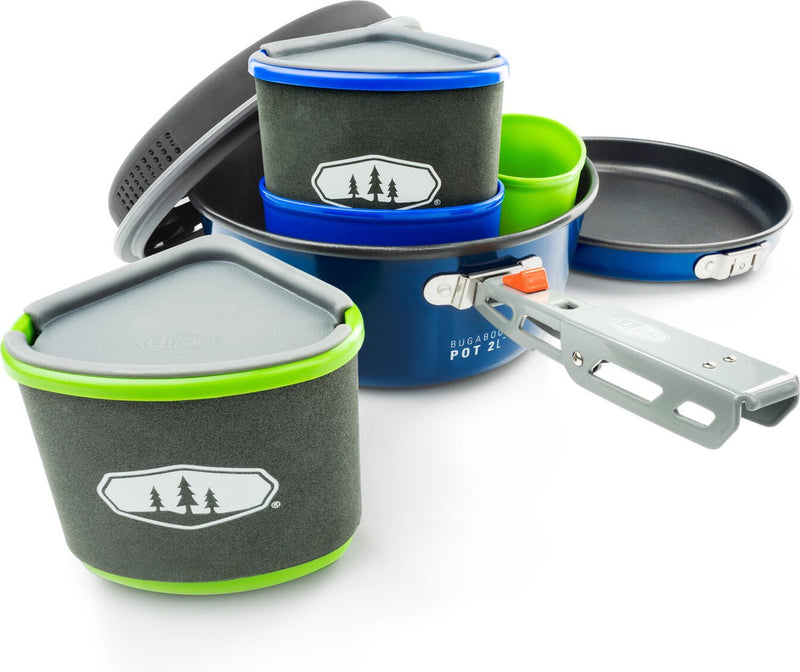 Set da cucina da campeggio Gsi Outdoors Bugaboo in ceramica blu da 2 litri