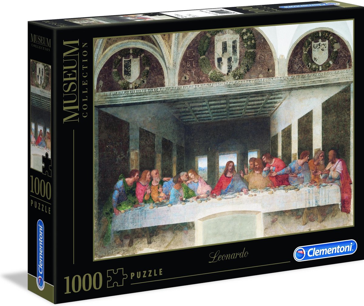 Clementoni - rompecabezas - 1000 piezas - leonardo-cenacolo (museo) - rompecabezas para adultos - colección de arte