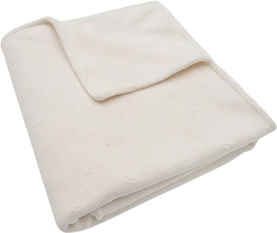 Jollein - coperta per lettino 75x100 cm - coperta per lettino, coperta per lettino, coperta per bambini - accogliente velluto avorio lavorato a maglia