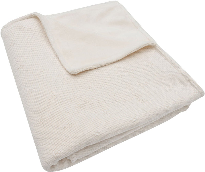 Jollein - coperta per lettino 75x100 cm - coperta per lettino, coperta per lettino, coperta per bambini - accogliente velluto avorio lavorato a maglia