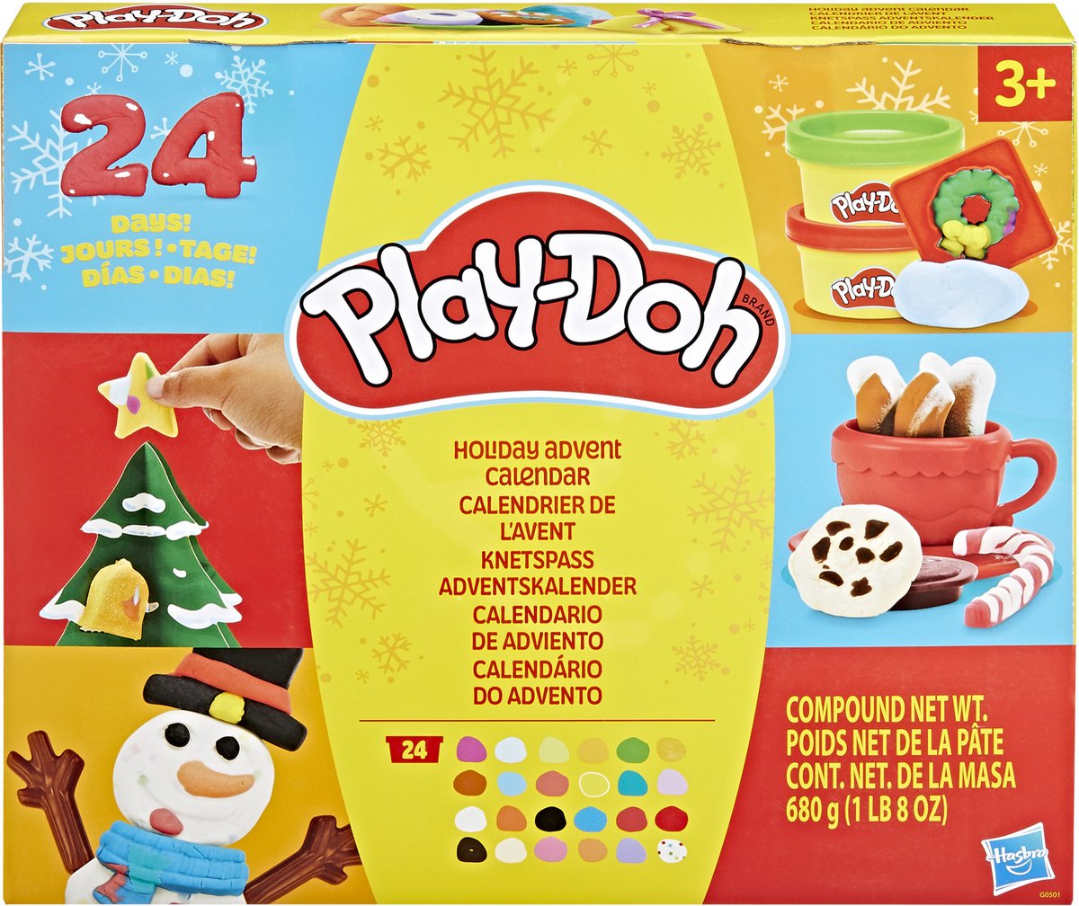 Calendario dell'avvento Play-doh - 24 giorni di sorprese per bambini - Pasta modellabile