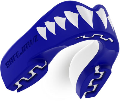 Paradenti Safejawz serie extro shark blu bianco junior
