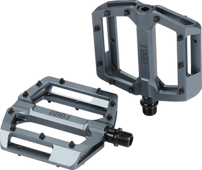Bbb cycling mtb pedals - enigma - platform pedals with grip pins sealed bearings - mountain bike bicycle pedals - gray - 100 x 100 mm - bpd-38
