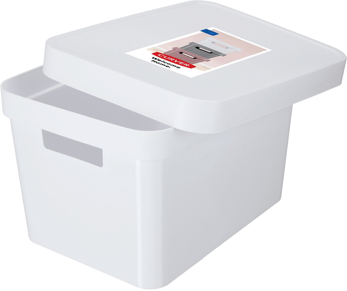 Curver infinity - opbergdoos - opbergbox - mand met deksel 17l - wit