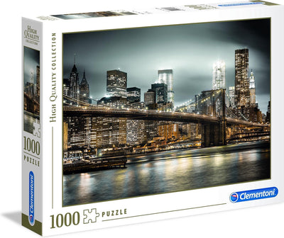 Clementoni - puzzle - 1000 piezas - horizonte de nueva york - puzzle para adultos - colección de alta calidad