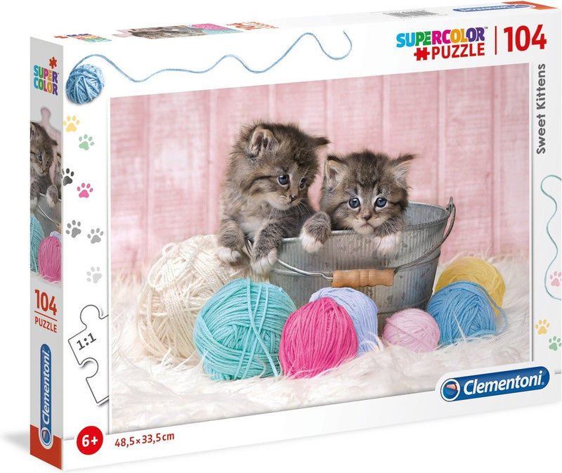 Clementoni puzzle supercolor dolcissimi gattini 104 pezzi