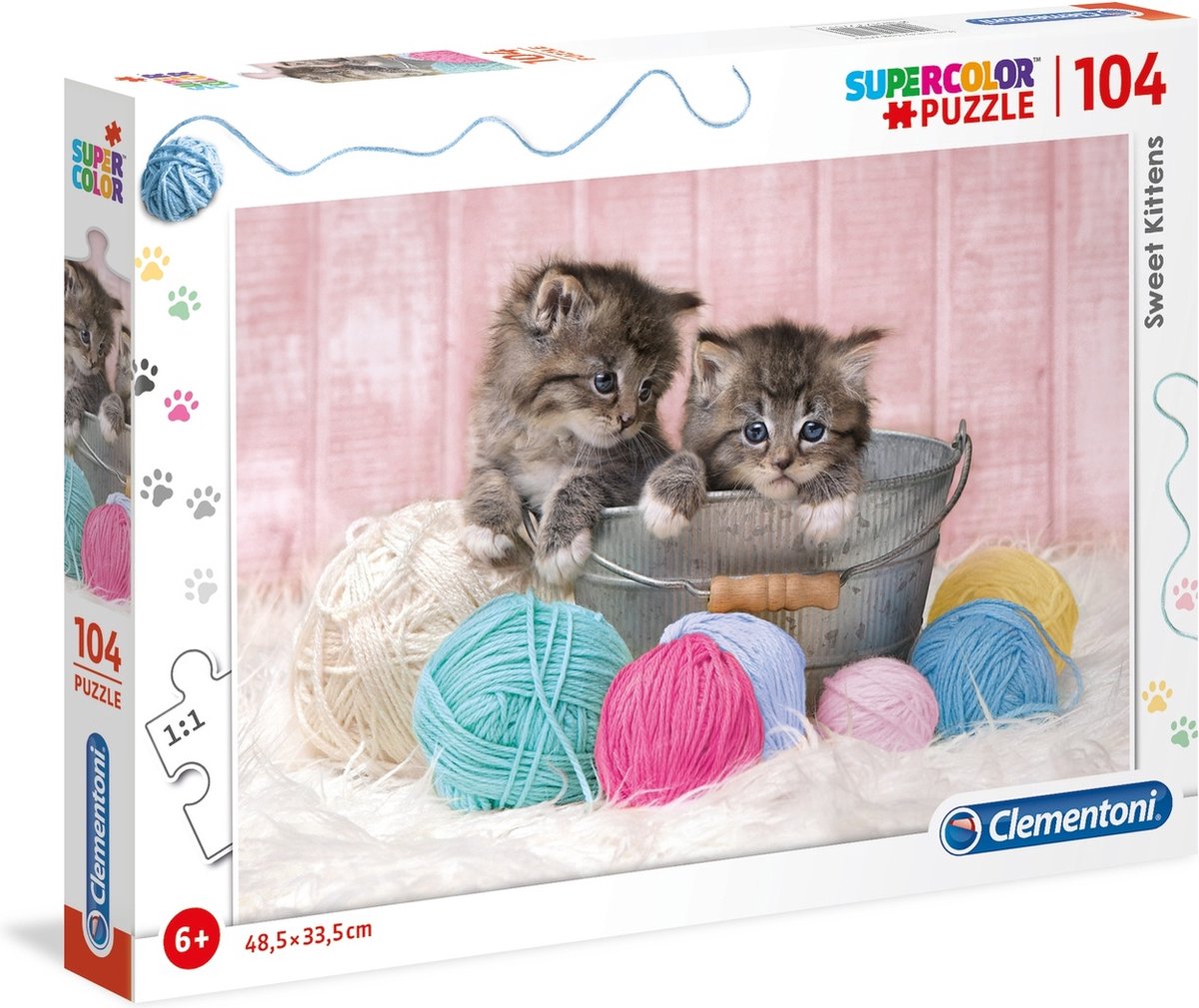 Clementoni legpuzzel supercolor sweet kittens 104 stukjes