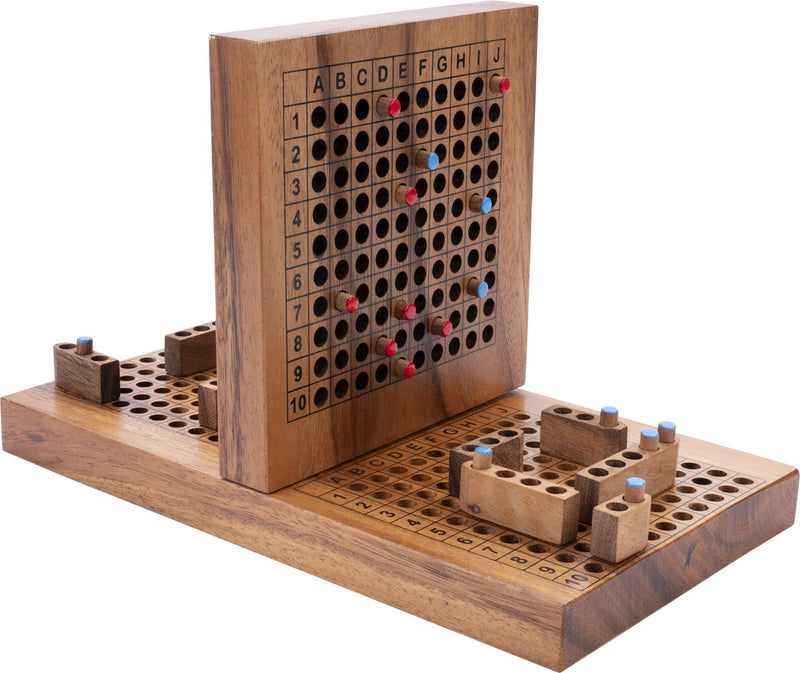 Barco de batalla Longfield – juego de estrategia de madera – juego de mesa de batalla naval – juego clásico de batalla naval – juego de pensamiento táctico – 2 jugadores – corazón de ángel